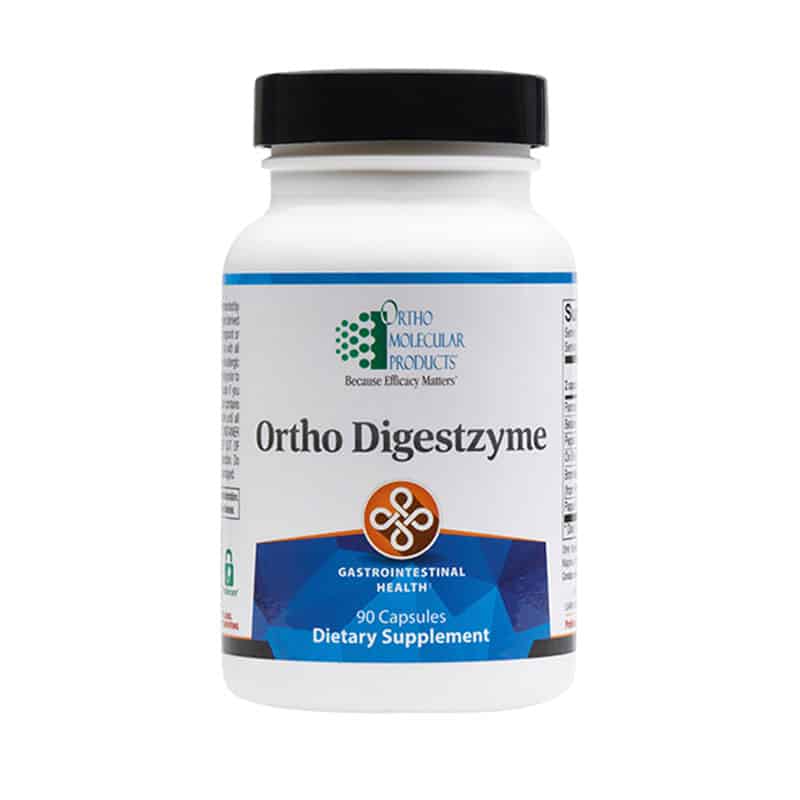bottle of Ortho Digestzyme from Orthomolecular Products