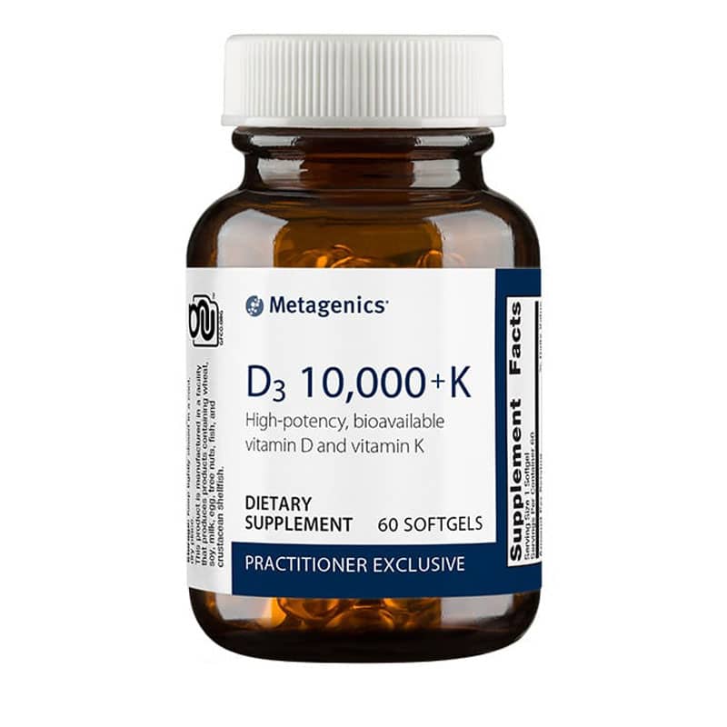 bottle of D3 1000 plus K from Metagenics